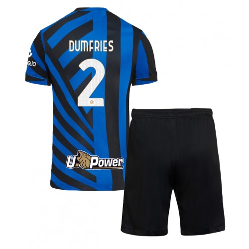 Dětský fotbalový dres Inter Milan Denzel Dumfries #2 2024-25 Domácí Krátký Rukáv (+ trenýrky)